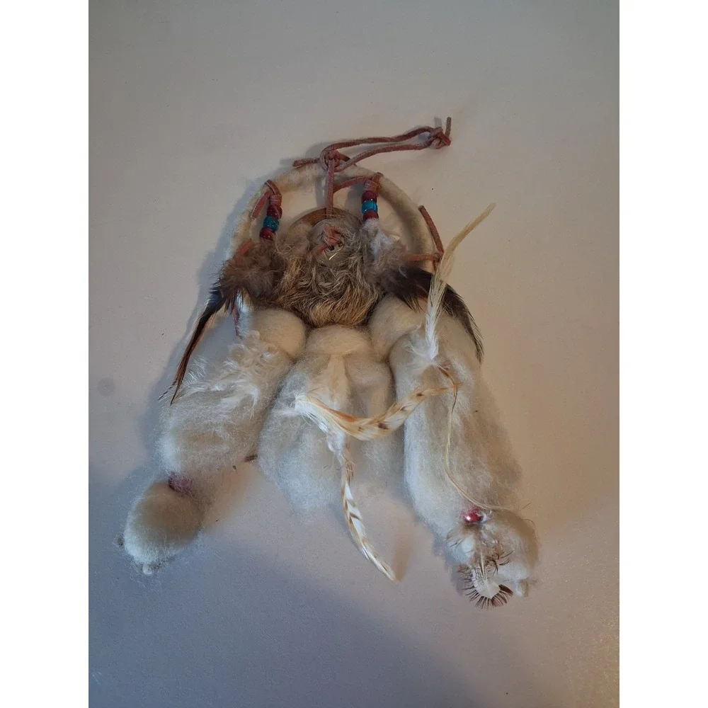 Native American Dream Catcher with Feathers and Beads Wall Hanging